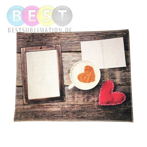 Tischdecke, Leinen, Love, für den Sublimationsdruck
