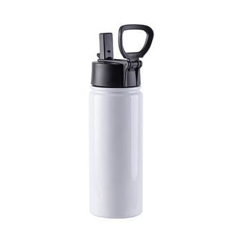 Fahrradflasche, Edelstahl, Weiß, 550 ml, klappbarer Griff, für den Sublimationsdruck