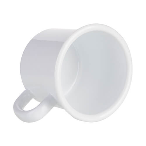 Becher 360 ml, Metall, emailliert, Weiß, für die Sublimation