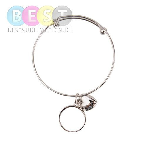 Armband mit Kugel, Herz und rundem Plättchen, für den Sublimationsdruck