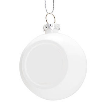 Christbaum-Anhänger, Ø 6 cm, Weiß, glänzend, für den Sublimationsdruck