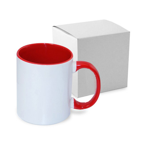 Tasse 330ml FUNNY, ECO, Rot, mit Box, für die Sublimation