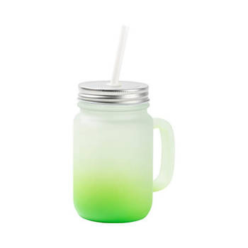 Glas mit Deckel , "Mason Jar", Satiniert, Grün, für die Sublimation