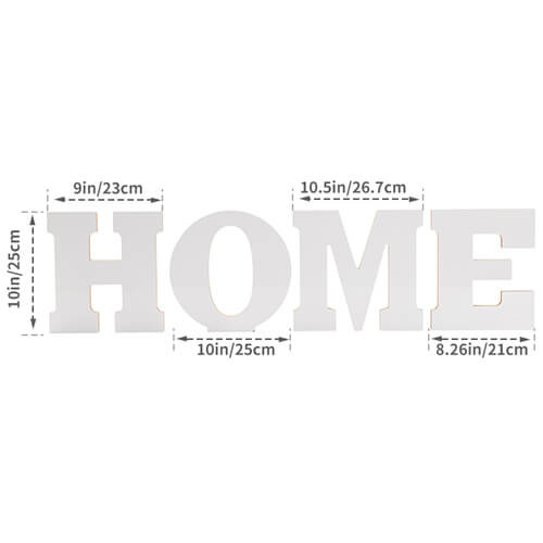 Deko-Buchstabe, "HOME", MDF, 25 cm, für den Sublimationsdruck