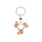 Schlüsselanhänger, Metall, Spinner, "Dog", Orange, für den Sublimationsdruck