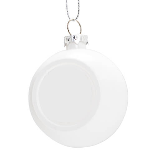 Christbaum-Anhänger, Ø 6 cm, Weiß, glänzend, für den Sublimationsdruck