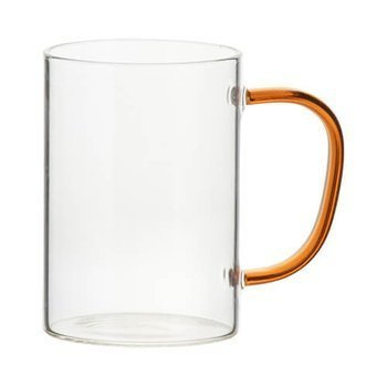Tasse 360 ml, Glas, mit rotem Griff, für die Sublimation