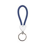 Schlüsselanhänger, Geflecht, Herz, Blau, für den Sublimationsdruck