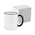 Tasse 330ml, ECO, schwarzer Griff und Rand, mit Box, für die Sublimation