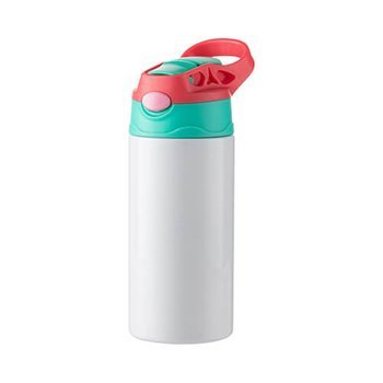 Kinder-Fahrradflasche, Edelstahl, Rosa-Grün, 360 ml, für den Sublimationsdruck