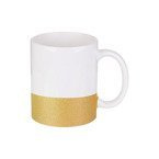 Tasse 330ml, mit Brokatstreifen, Gold,  für die Sublimation