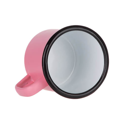 Becher 360 ml, Metall, emailliert, Rosa, Matt, für die Sublimation