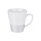 Latte-Tasse 300 ml, mit Brokatstreifen, Silber,  für die Sublimation