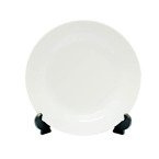 Teller 18 cm, Keramik, Weiß, mit Standfuß, für den Sublimationsdruck