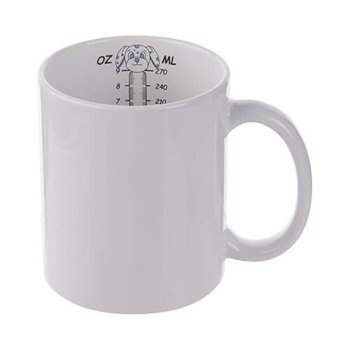 Tasse 330ml, Mit Innenseite "Mess-Skala", Hund, für die Sublimation