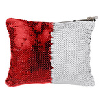 Kosmetiktasche, mit rot-weißen Pailletten, für den Sublimationsdruck