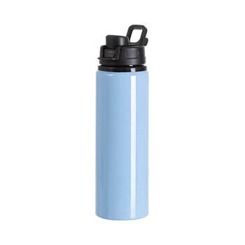 Trinkflasche, Aluminium, 750 ml, Hellblau, Mit Griff und Verschluss aus Kunststoff, für den Sublimationsdruck