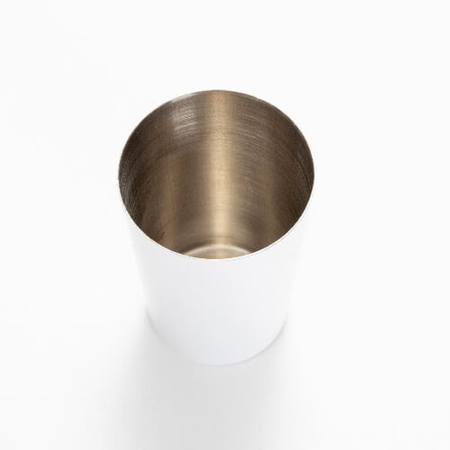 Becher, 70 ml, Edelstahl, Weiß, für den Sublimationsdruck.