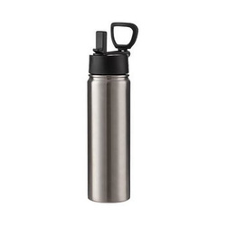 Fahrradflasche, Edelstahl, Silber, 650 ml, klappbarer Griff, für den Sublimationsdruck