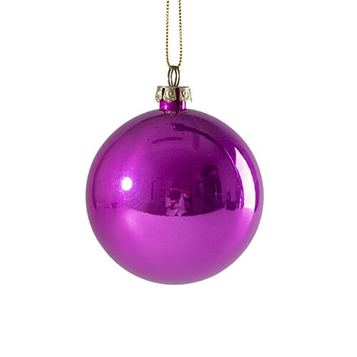 Christbaumkugel, Kunststoff, Ø 8 cm, Dunkelrosa, für den Sublimationsdruck