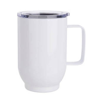 Hoher Becher, Edelstahl, 500ml, Weiß, für die Sublimation