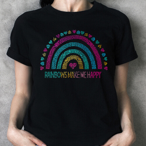 Blatt mit Zirkonia, Regenbogen, für den Thermotransfer