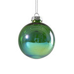 Christbaumkugel, Kunststoff, Ø 8 cm, Durchsichtig, Grün, für den Sublimationsdruck