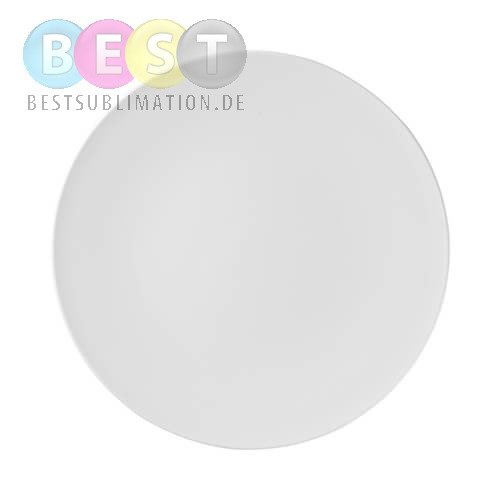 Teller 25,5 cm, Kunststoff, Weiß, für den Sublimationsdruck