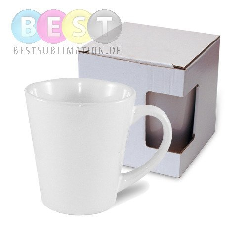 Tasse 300ml, Latte, Porzellan, für die Sublimation, mit Box KAR3, für die Sublimation