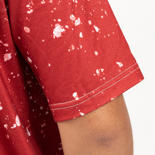 T-Shirt, Cotton-Like Bleached Starry Red, für den Sublimationsdruck