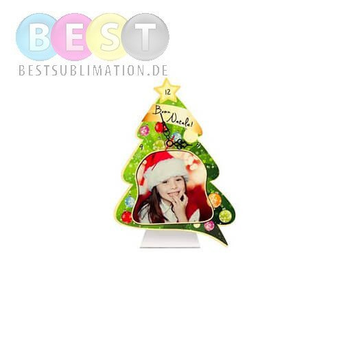 Uhr, MDF, Weihnachtsbaum, für den Sublimationsdruck