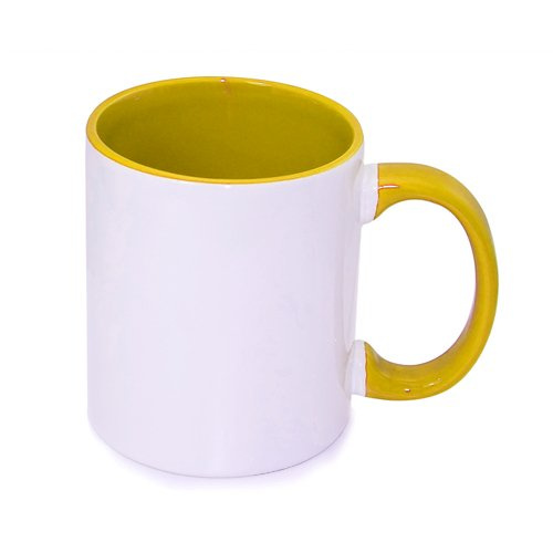 Tasse 330ml FUNNY, ECO, Goldgelb, für die Sublimation