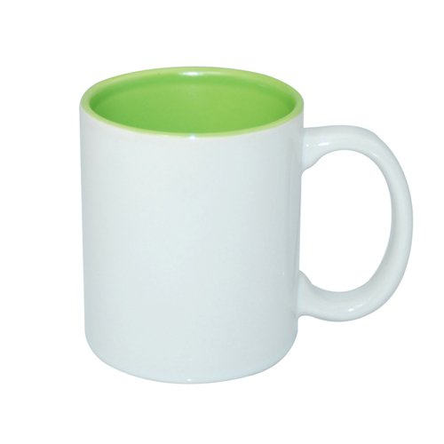 Tasse 330ml, ECO, hellgrüne Innenseite, für die Sublimation