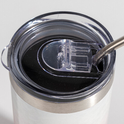 Becher, 600 ml, 3D Puff Cloud, Weiß-Rosa, für die Sublimation