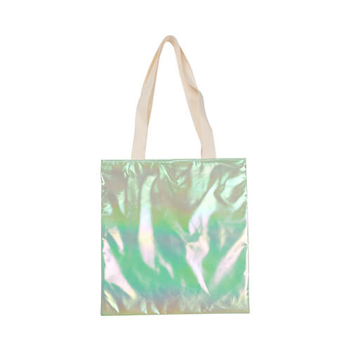 Tasche, 34 x 36 cm, Holo Effekt, Hellgrün, für den Sublimationsdruck