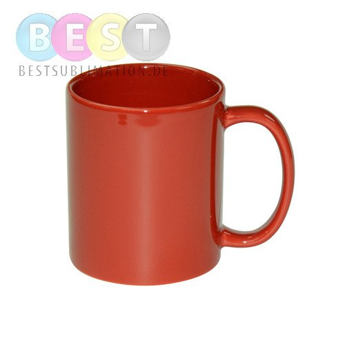 Tasse "FULL COLOR", Rot, Glänzend, für den Thermotransfer