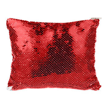 Kosmetiktasche, mit rot-weißen Pailletten, für den Sublimationsdruck