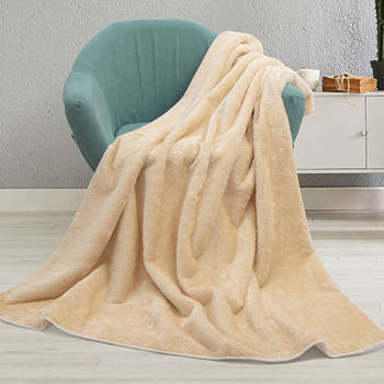 Decke, Microfaser und Polarfleece, Khaki, zum Sublimieren