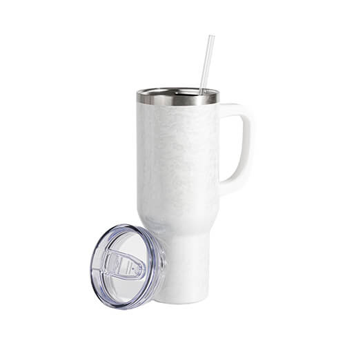 Becher, 1200 ml, 3D Puff Cloud, Weiß, für die Sublimation