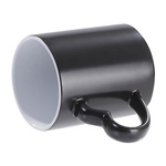 Zaubertasse, Schwarz, matt, Herzgriff, für die Sublimation