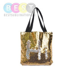 Tasche mit goldfarbenen Pailletten, 35 x 38 cm, für den Sublimationsdruck