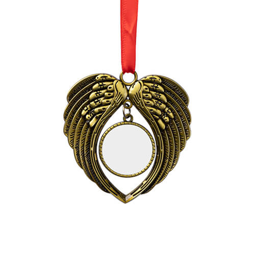 Anhänger, Metall, Goldene Flügel, für den Sublimationsdruck