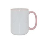 Tasse 450ml MAX, A+, rosa Griff und Rand, für die Sublimation