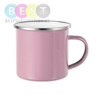 Becher 360 ml, Metall, emailliert, rosa, für die Sublimation