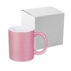 Tasse, mit Brokat, Rosa, mit einzelner Box für die Sublimation