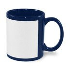 Tasse 330ml, A+, Dunkelblau, mit weißem bedruckbaren Fenster, für die Sublimation