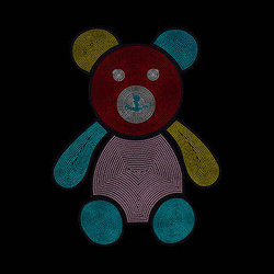 Blatt mit Zirkonia, Bär, für den Thermotransfer