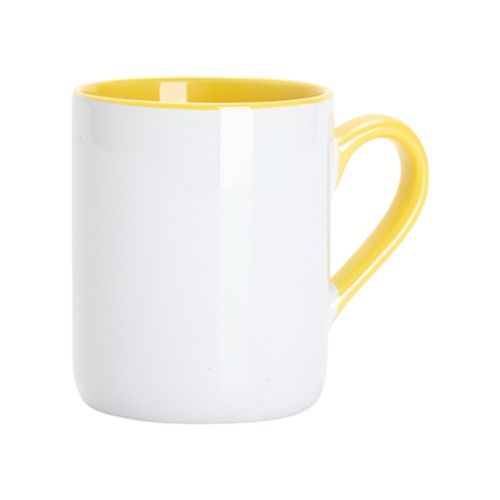 325 ml Sublimationsbecher – mit gelber Innenseite und Henkel