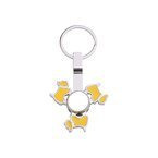 Schlüsselanhänger, Metall, Spinner, "Dog", Gelb, für den Sublimationsdruck