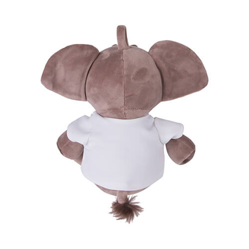 Plüschtier, Elefant, 22 cm, mit T-Shirt, Dunkelbraun, für den Sublimationsdruck